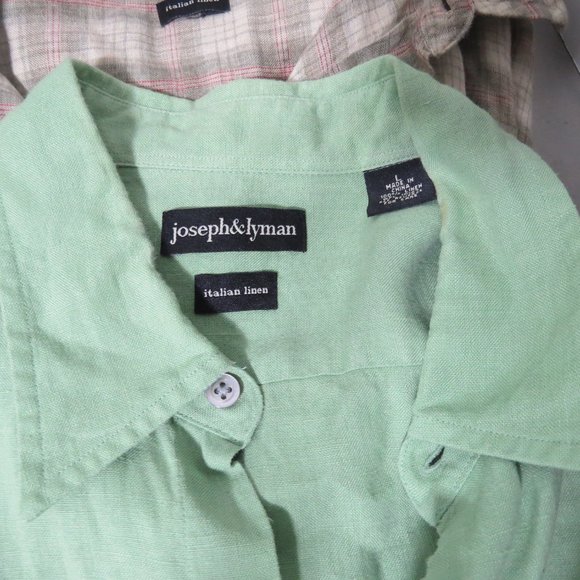 Men's Linen Shirt Lot, VTG, sz L  631 - Picture 12 of 14